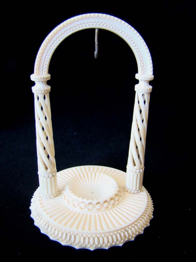 A fine and rare 19th century carved ivory Pocket Watch or Portrait Miniature stand circa 1840